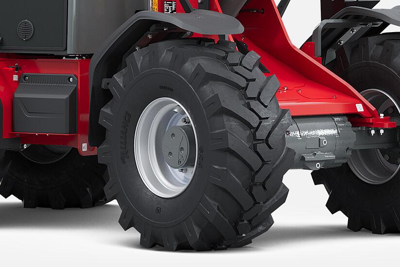 Weidemann telescopic wheel loader 3060T in studio, tyres