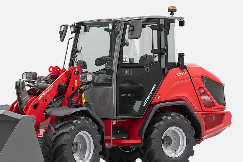 Weidemann wheel loader 2060 in studio, cabin