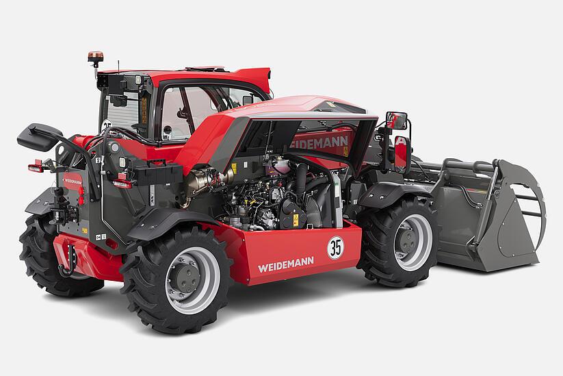 Weidemann telehandler T6025 in studio, bonnet