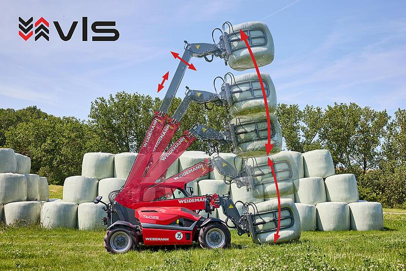 Weidemann telehandler T6025 in application, Vertical Lift System