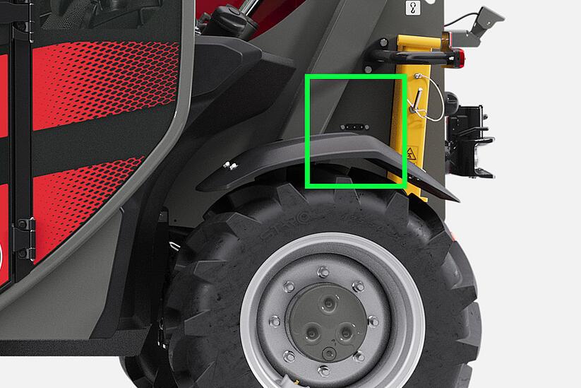 Weidemann telehandler T6025 in studio, lubrication points