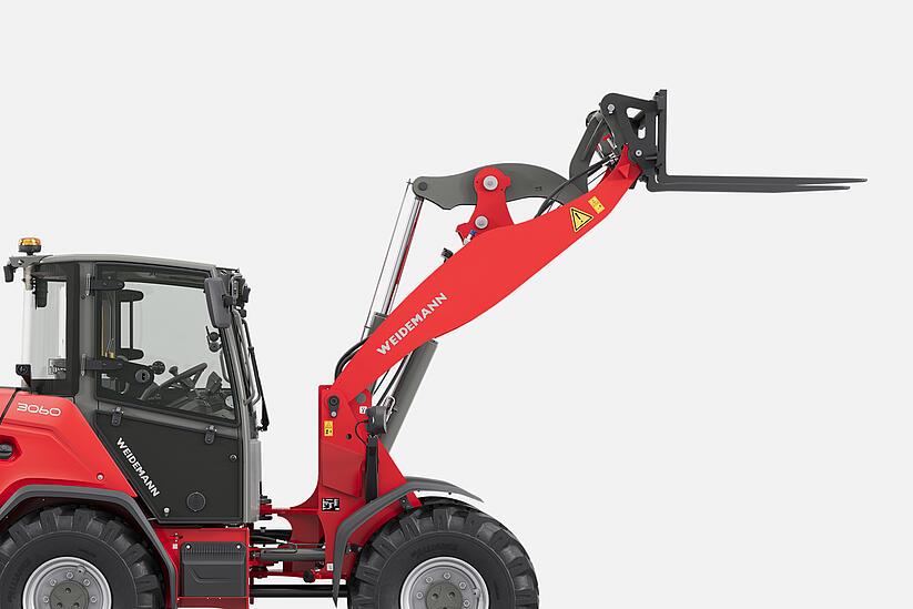 Weidemann wheel loader 3060 in studio, high lifting height