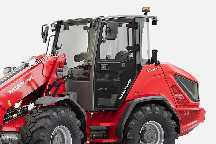 Weidemann telescopic wheel loader 3060T in studio, cabin