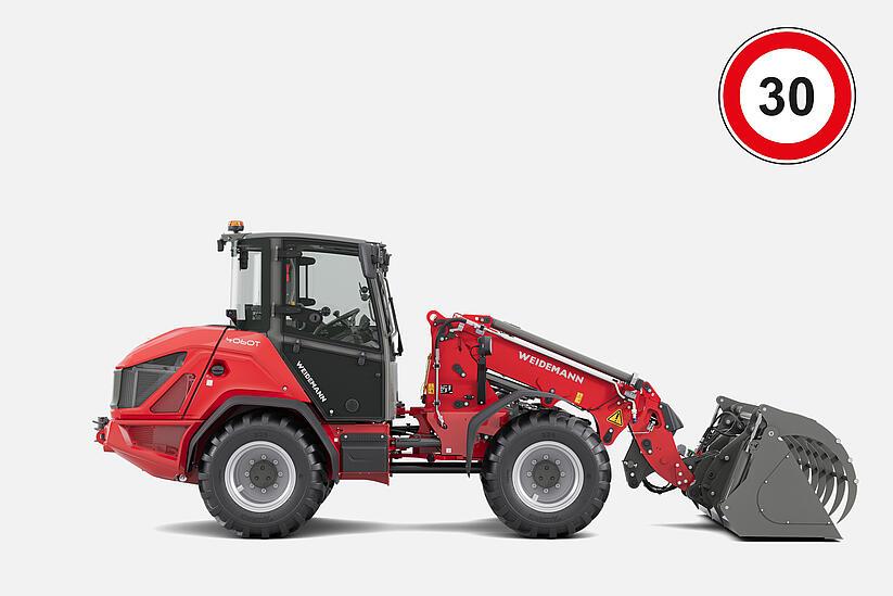 Weidemann telescopic wheel loader 4060T in studio, Speed 30 km/h