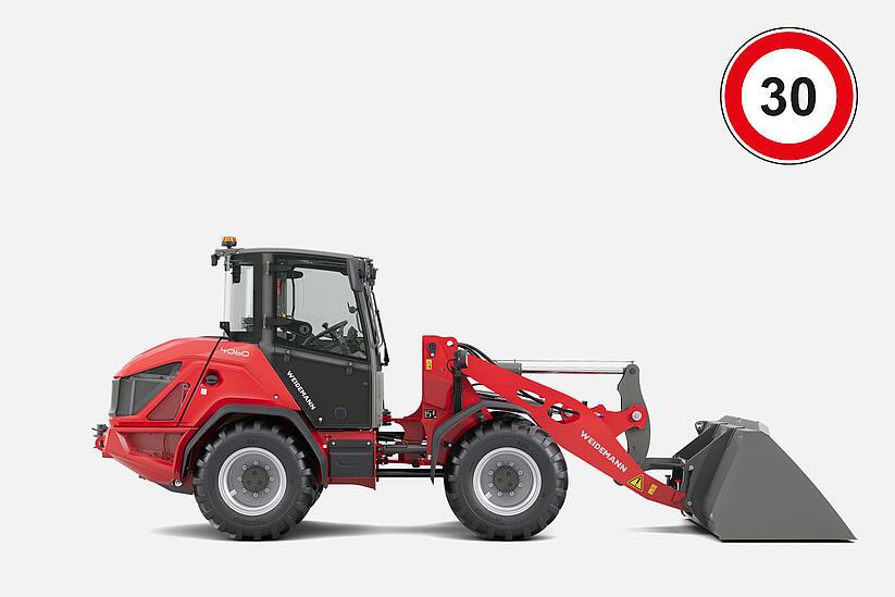 Weidemann wheel loader 4060 in studio, speed 30 km/h