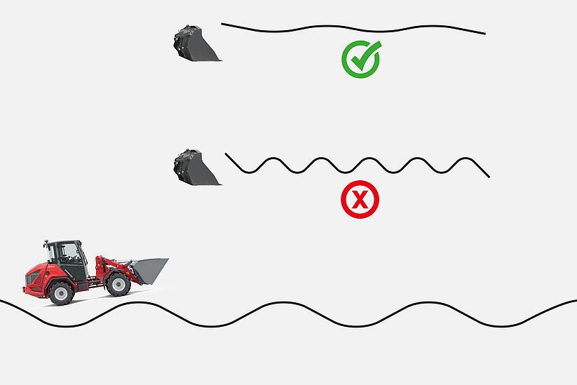 Weidemann wheel loader 2060 in studio, Automatic swing arm damping