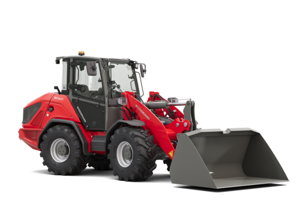 Weidemann wheel loader 3060 with light good bucket, studio